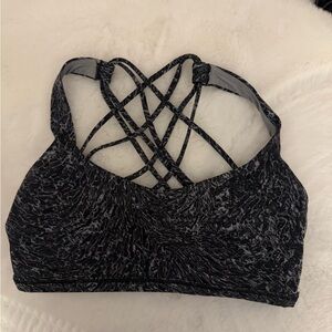 Lululemon Athletica Black Marble Strappy Sports Bra